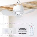 【50% zľava po obmedzenú dobu】Nabíjateľný stropný ventilátor
